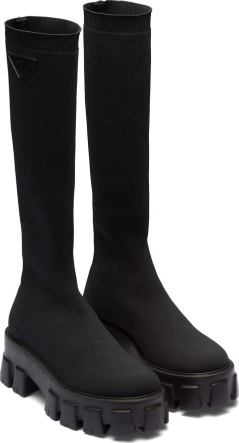 prada monolith knit boots|prada monolith boots men's.